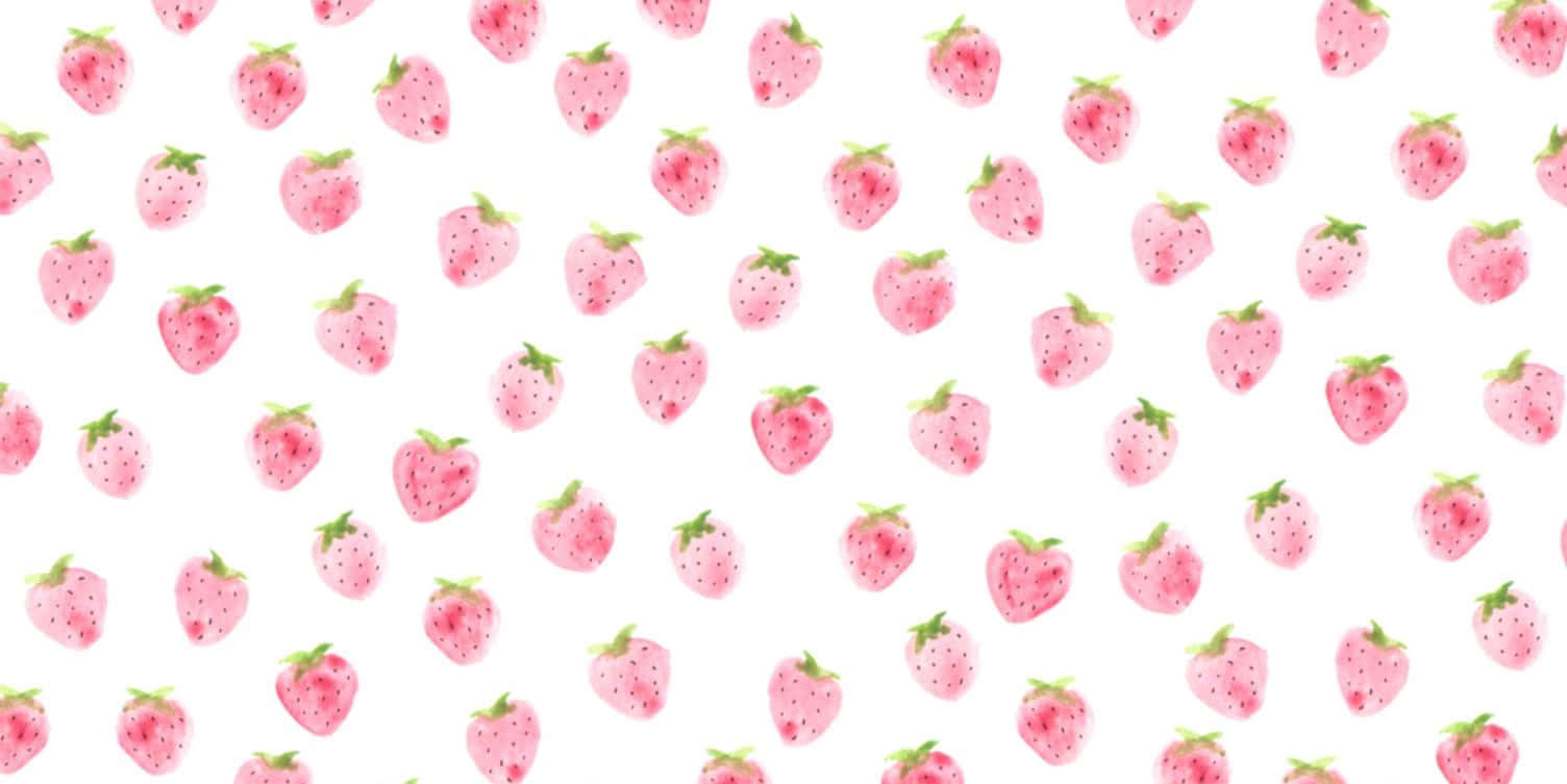 A bowl of pastel-colored strawberries on a pastel colored background Wallpaper