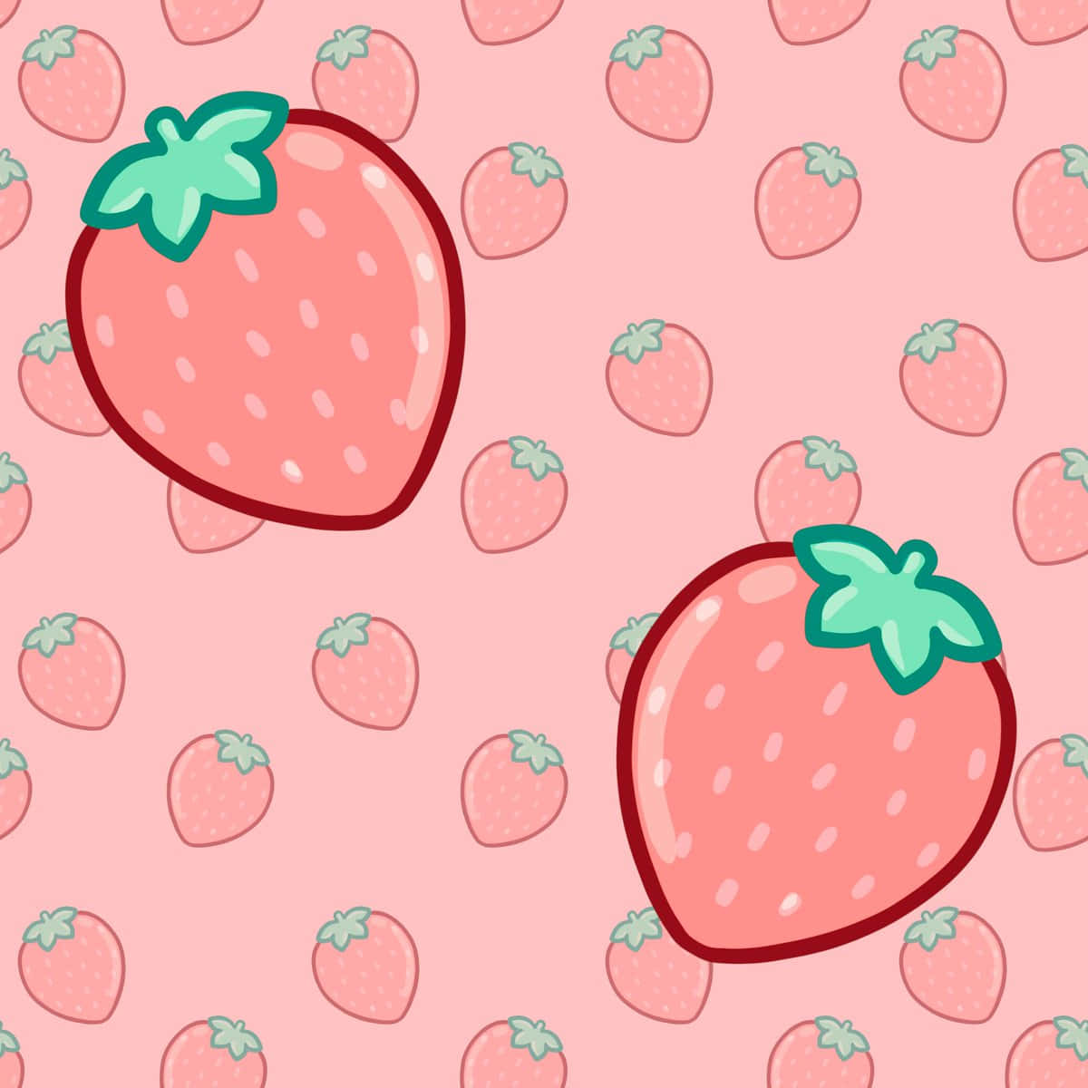 "A lovely pastel-colored strawberry to brighten your day" Wallpaper