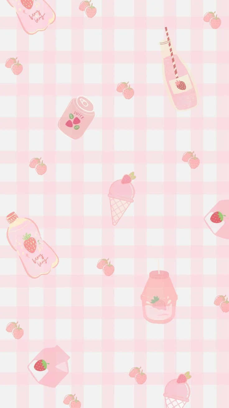 Free Vector  Cute strawberry pattern pastel background