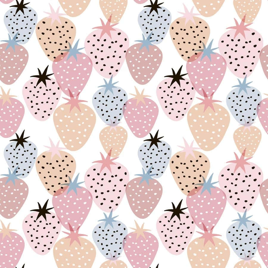 Sød og saftig - En sød sommerpastelfarvet jordbær Wallpaper