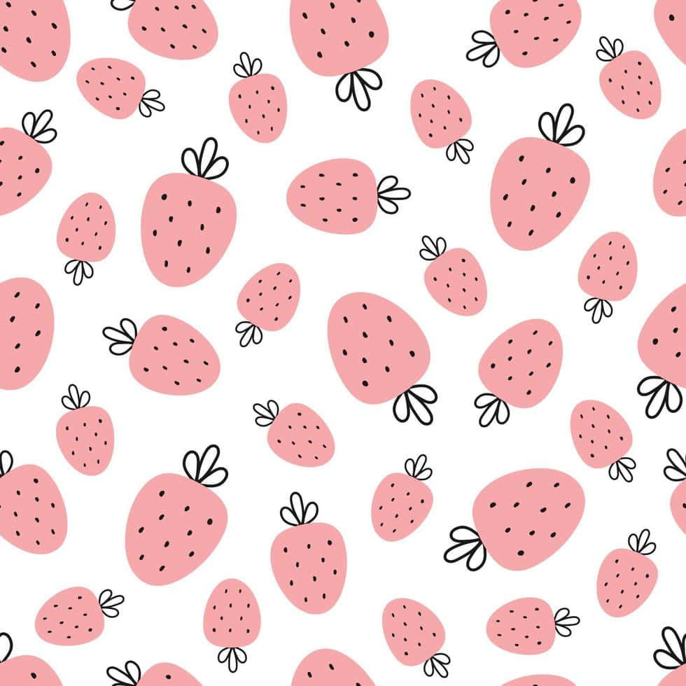 An Appetizing Basket of Fresh-Picked Pastel Strawberries Wallpaper