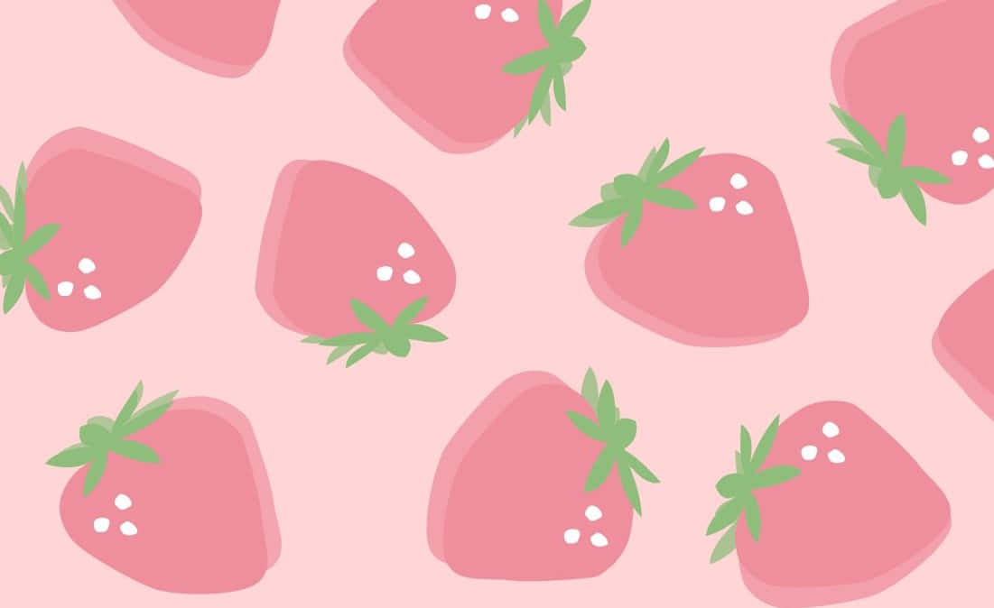 En sød, pastel jordbær i al sin levende glans. Wallpaper