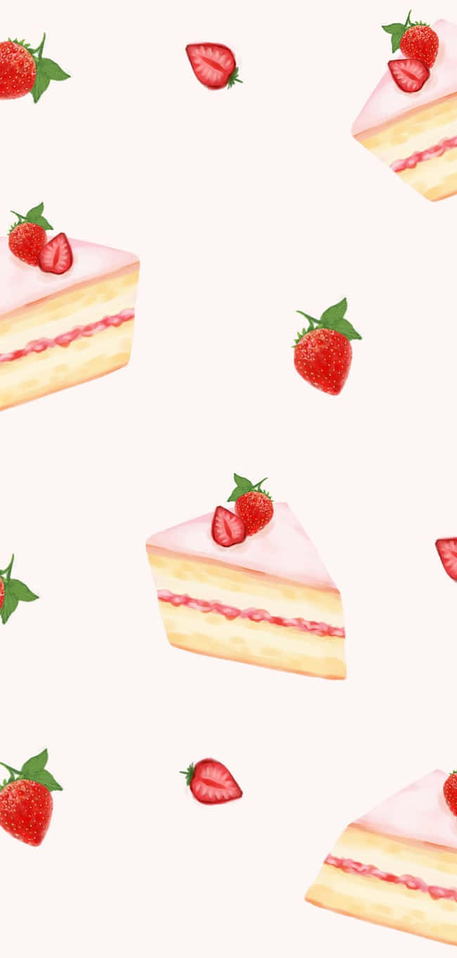En lækker pastelfarvet jordbær til en mundvandende lækkerbisken Wallpaper