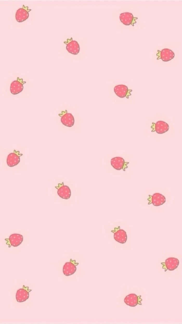 Genießensie Eine Süße Leckerei Mit Unserem Köstlichen Pastell-erdbeer-hintergrundbild Wallpaper