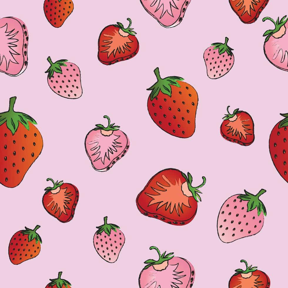Bursting with delicious sweetness - pastel strawberry Wallpaper