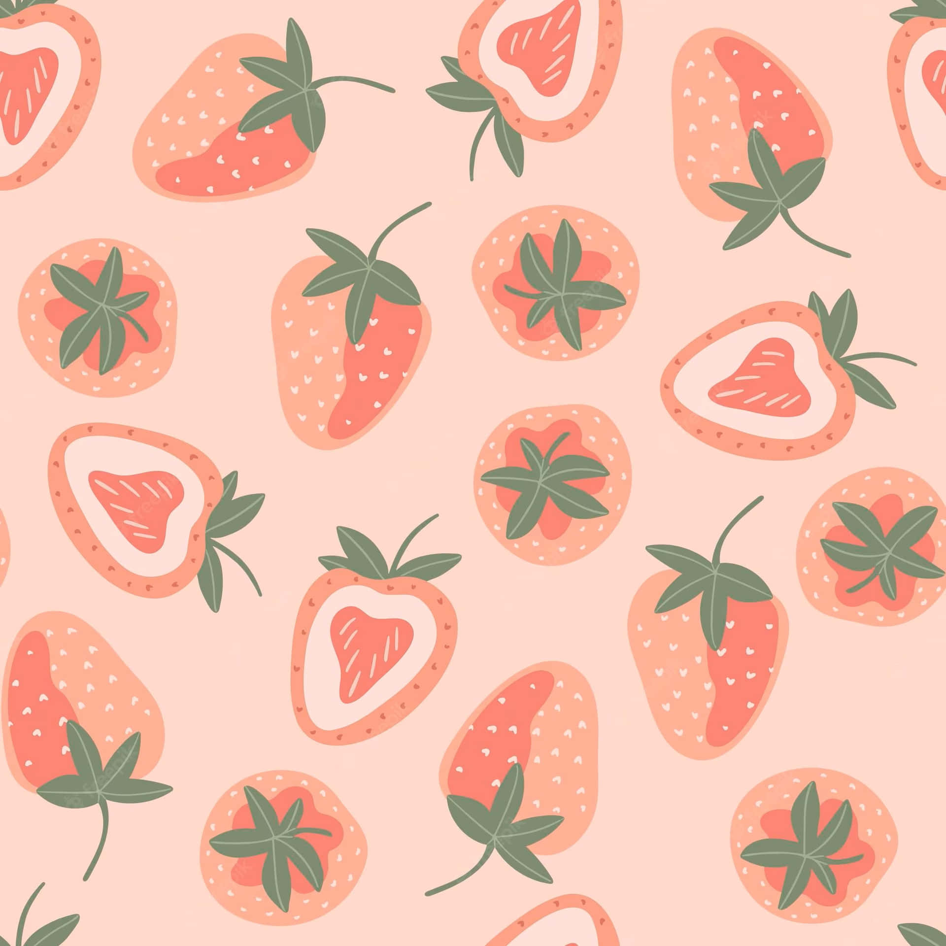 Adorable Pastel Strawberry Wallpaper
