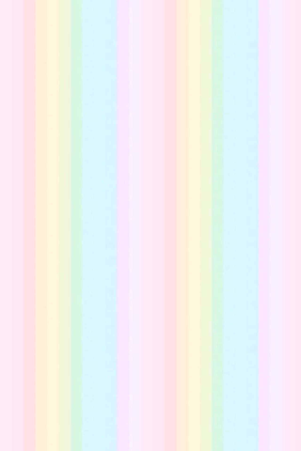 A Pastel Colored Striped Wallpaper With A Rainbow Pattern Wallpaper