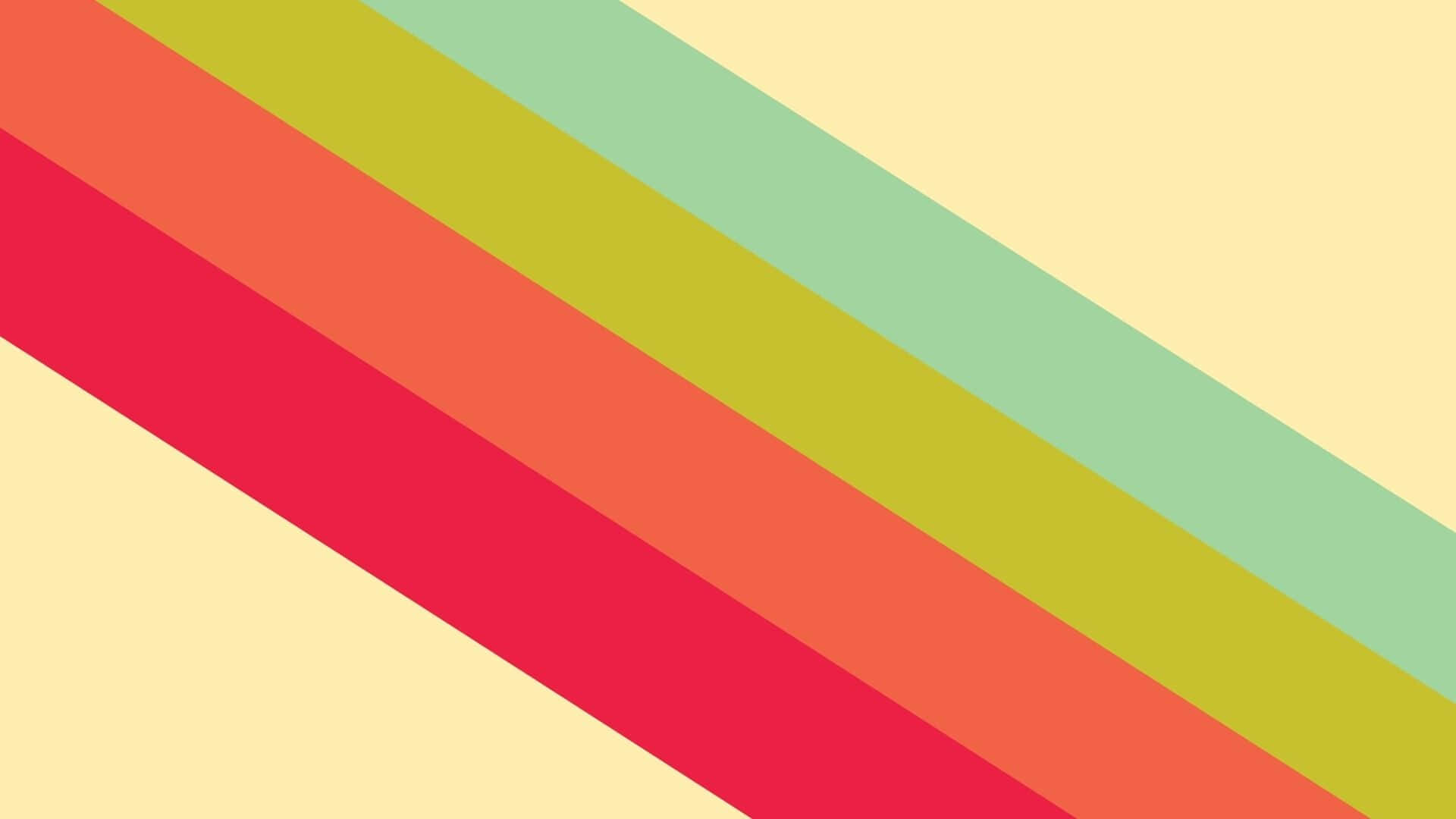 A Colorful Striped Background With A Yellow, Green, And Blue Stripe Wallpaper