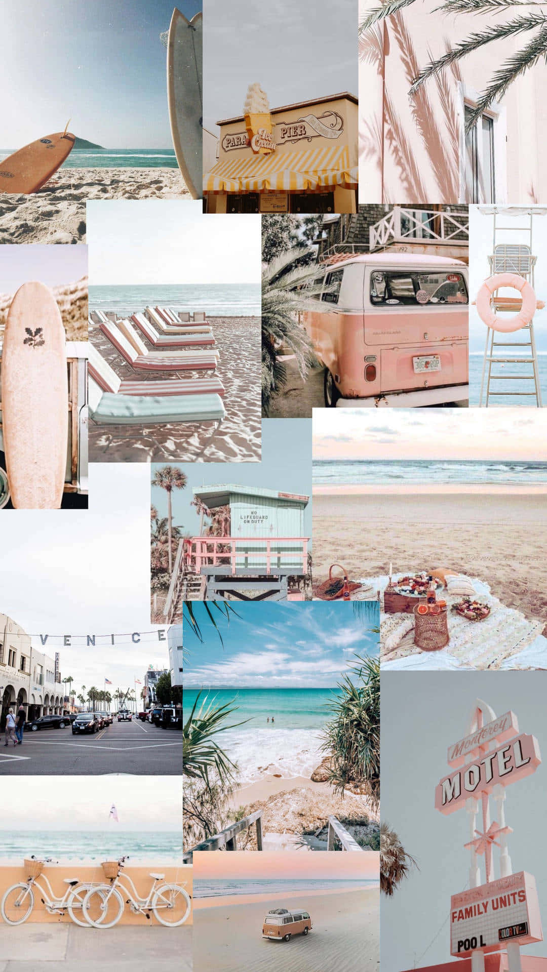 Pastel Summer Aesthetic Collage Wallpaper
