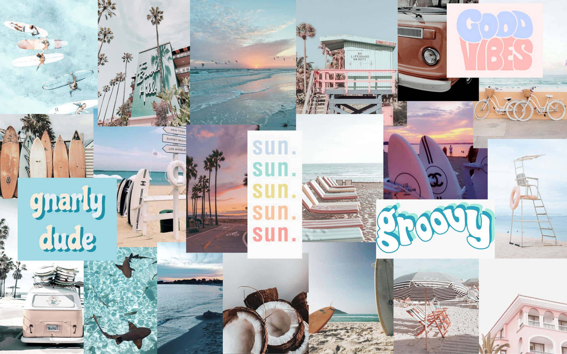 Pastel_ Summer_ Collage Wallpaper