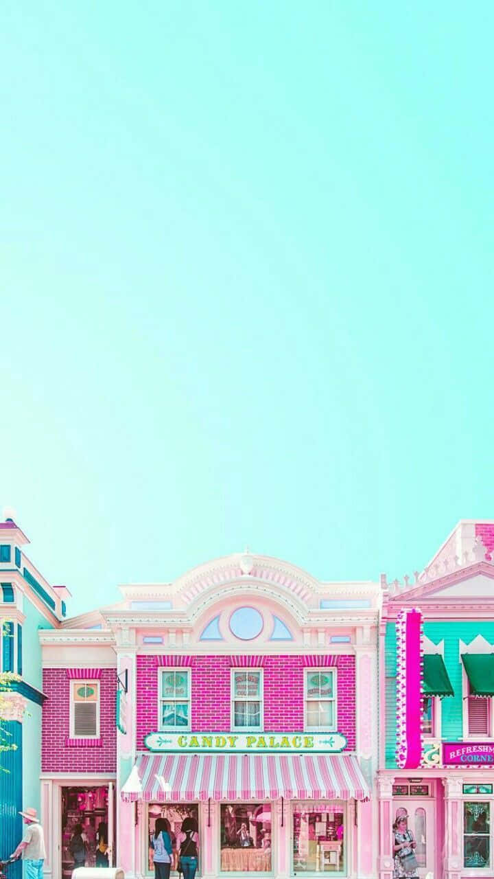 Pastel Summer Pink Candy Palace Wallpaper
