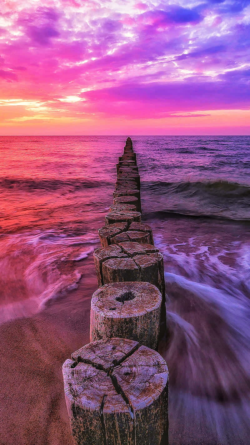 Pastel Sunset Beach Pier Wallpaper