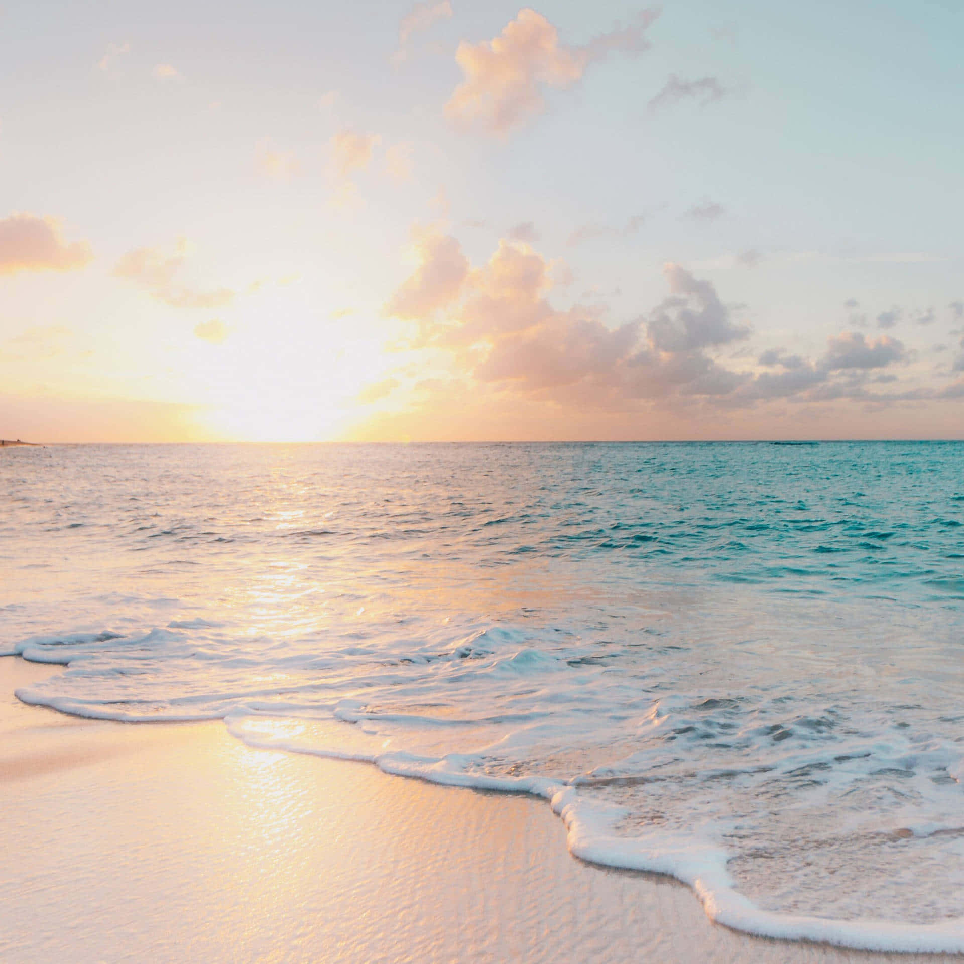 Plage Au Coucher De Soleil Pastel Fond d'écran