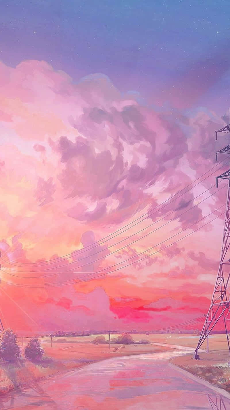Pastel Sunset Electric Skies Wallpaper