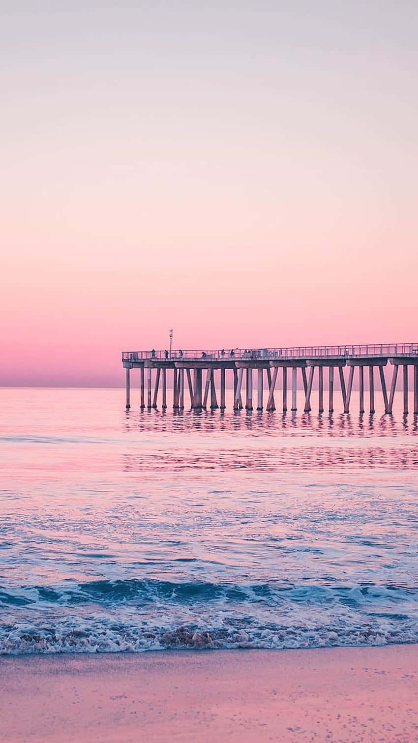 Pastel Zonsondergang Pier Zomer Vibes.jpg Achtergrond