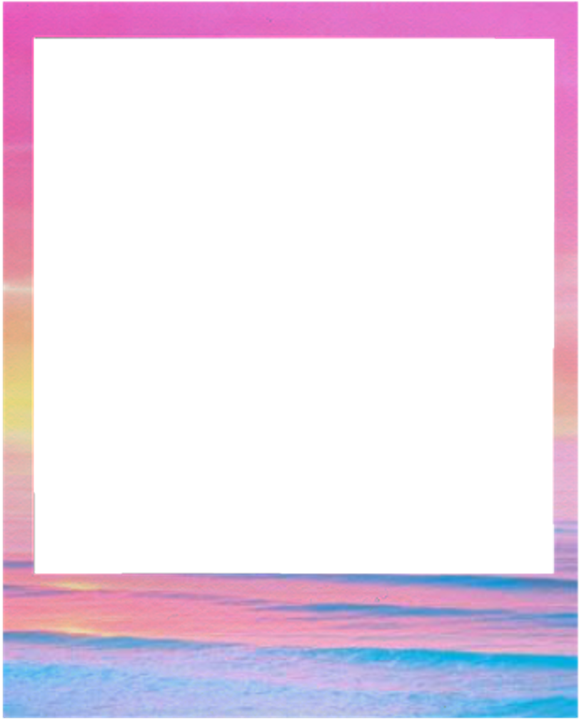 Pastel Sunset Polaroid Frame PNG