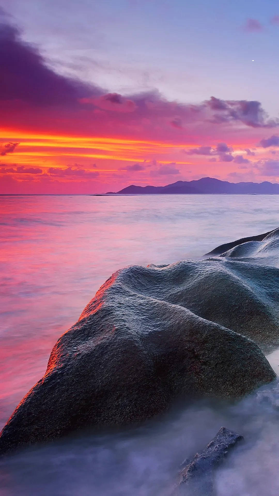 Pastel Sunset Rocky Beach Top Iphone Hd Wallpaper