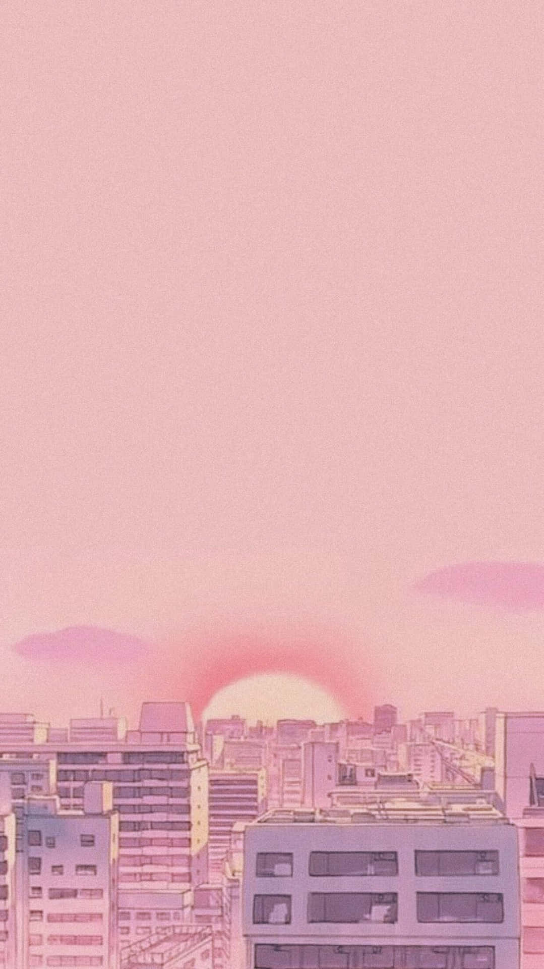 Pastel Sunset Urban Anime Aesthetic.jpg Wallpaper