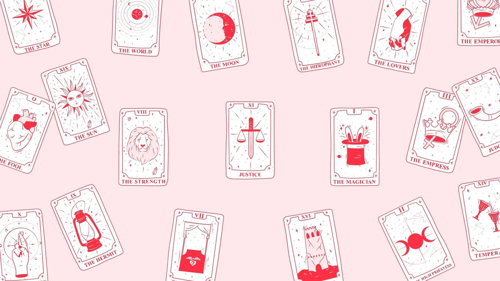 Pastel Tarot Cards Pattern Wallpaper