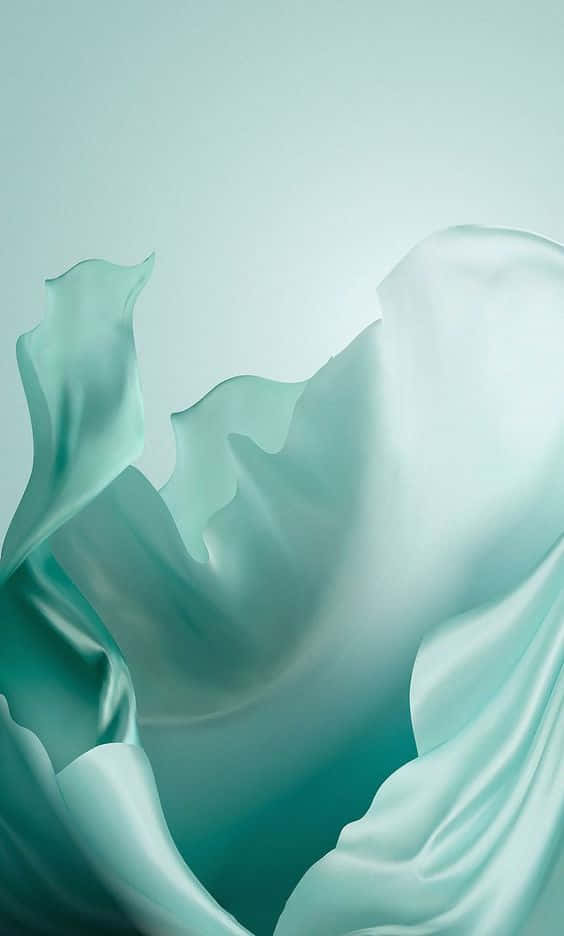 Pastel Teal Silk Waves Wallpaper