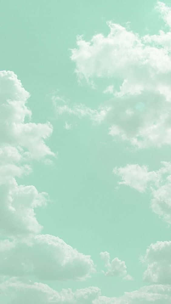 Pastel_ Teal_ Sky_and_ Clouds Wallpaper