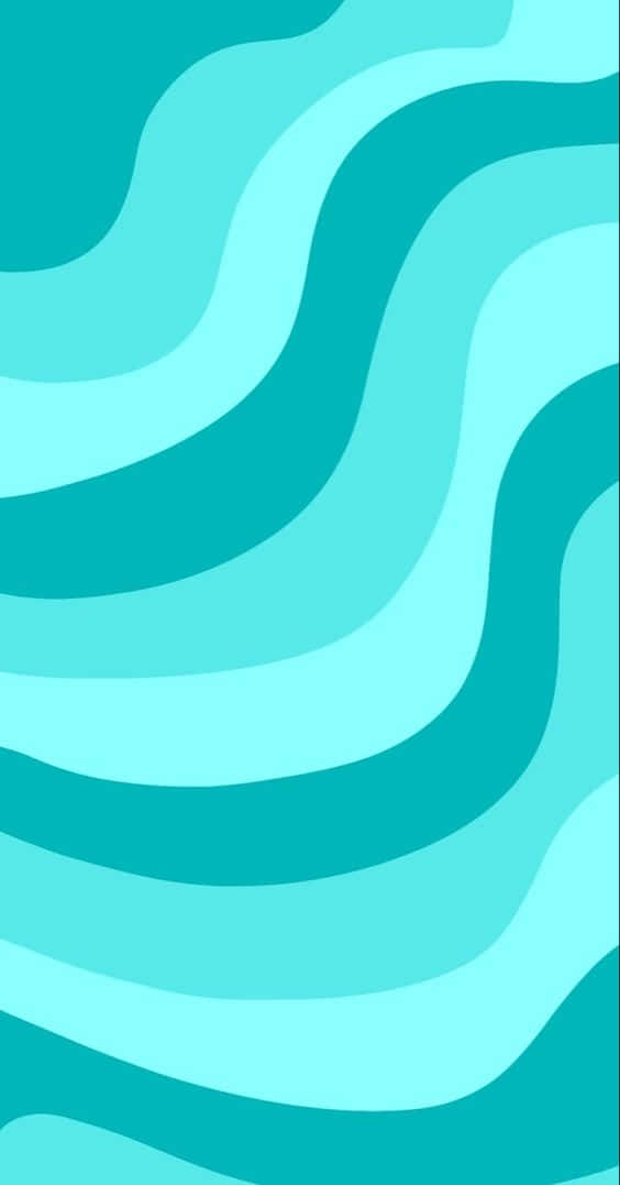Pastel Teal Waves Abstract Background Wallpaper