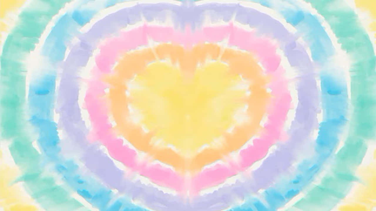 Concentric Hearts Pastel Tie Dye Background