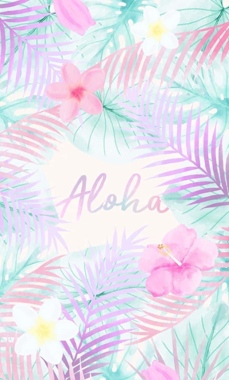 Pastel Tropical Aloha Background Wallpaper