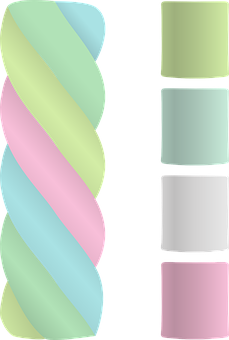 Pastel Twisted Marshmallow Art PNG