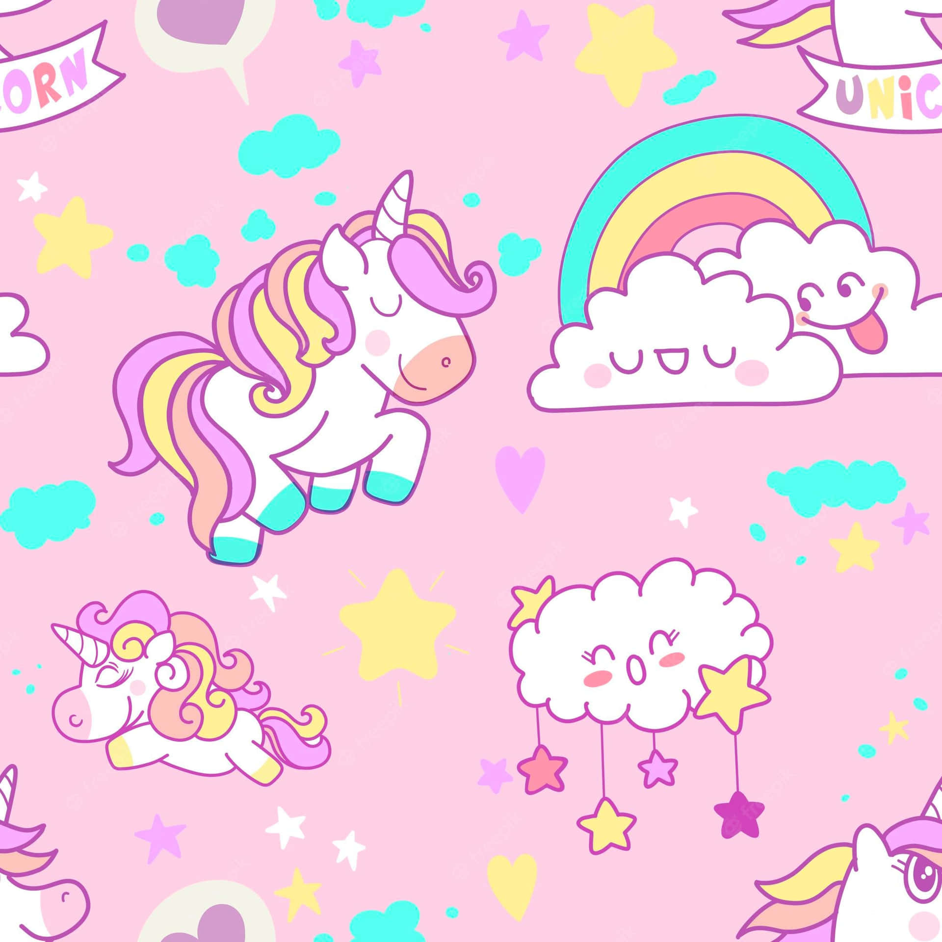 Travel to a colorful universe with a beautiful pastel unicorn