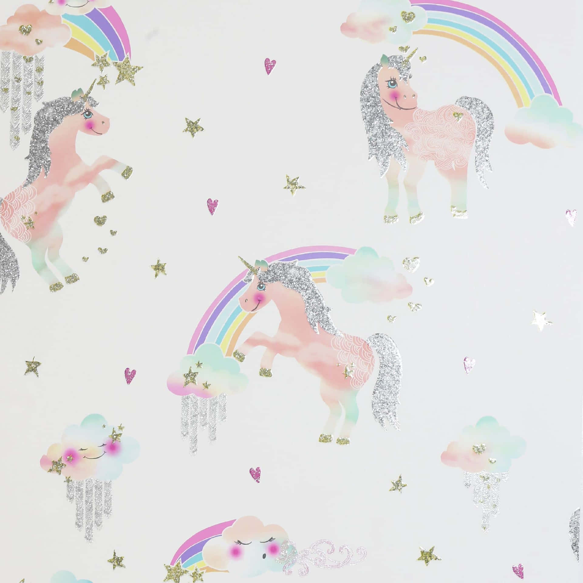 "Beautiful Pastel Unicorn with Glittery Horn"