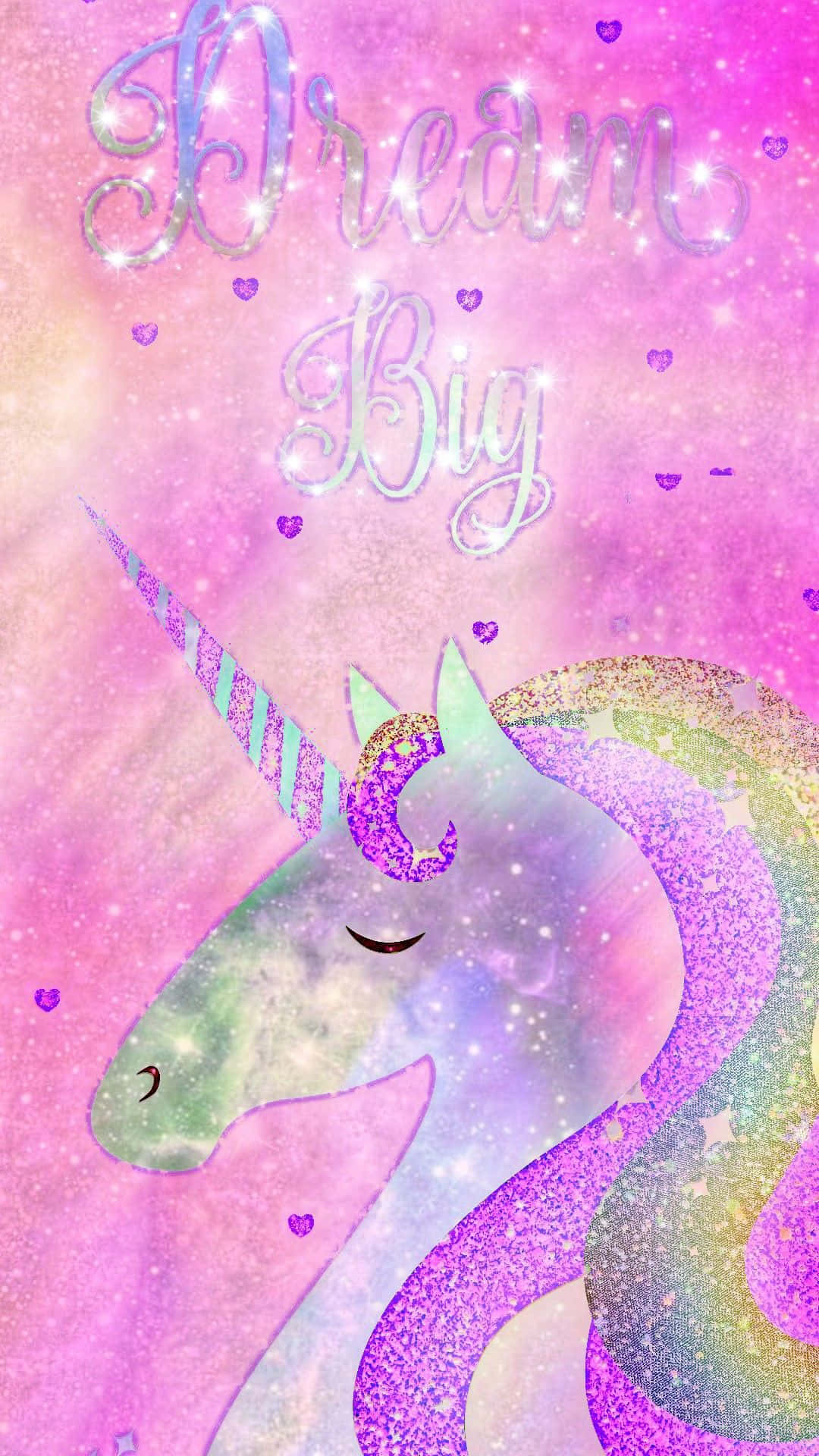 En magisk pastelfarvet unicorn regnbue scene Wallpaper
