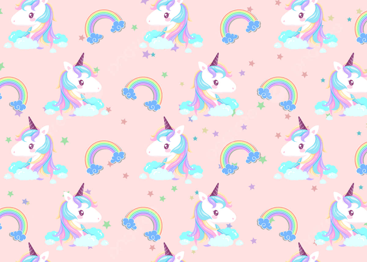 Colorful and magical pastel unicorn Wallpaper