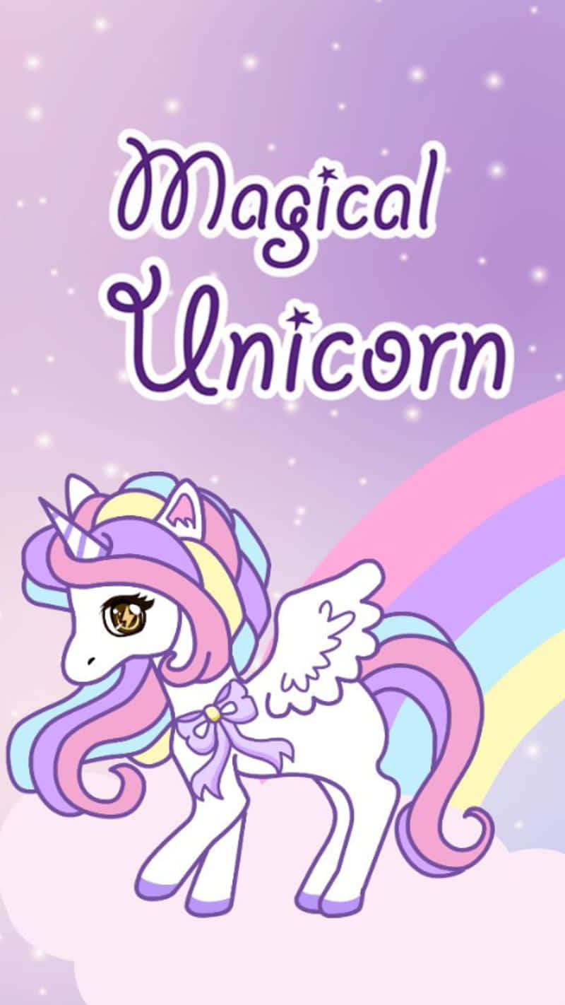 Let your mind wander to magical places with this beautiful Pastel Unicorn Wallpaper