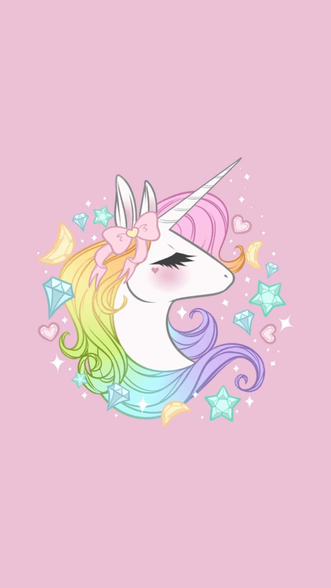 Pastel Unicorn Illustration Wallpaper
