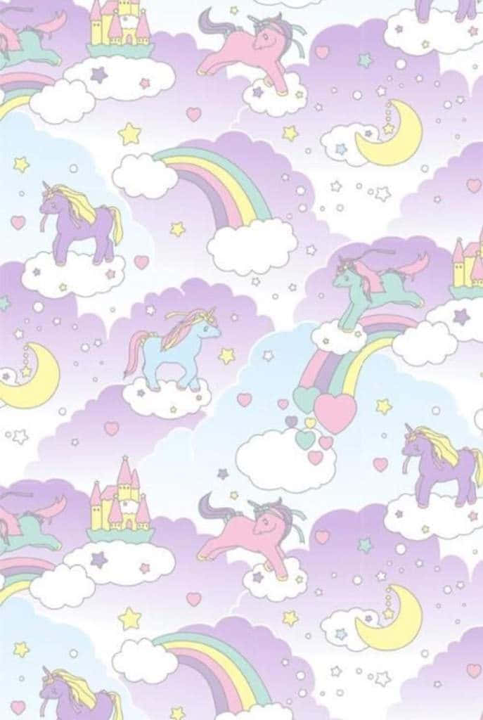 Drøm stort med en pastelfarvet unicorn Wallpaper