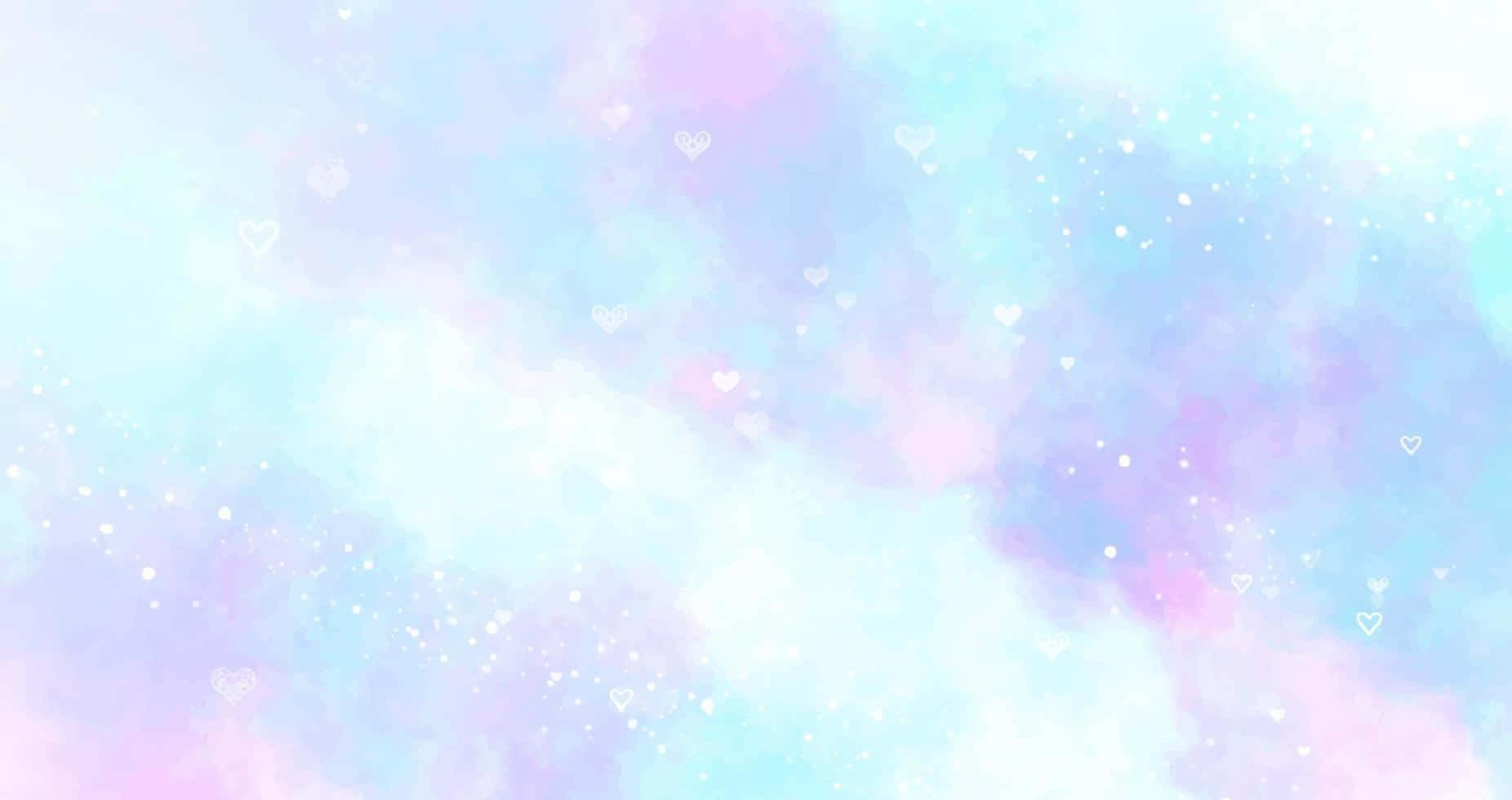 A Watercolor Background With Blue And Pink Stars