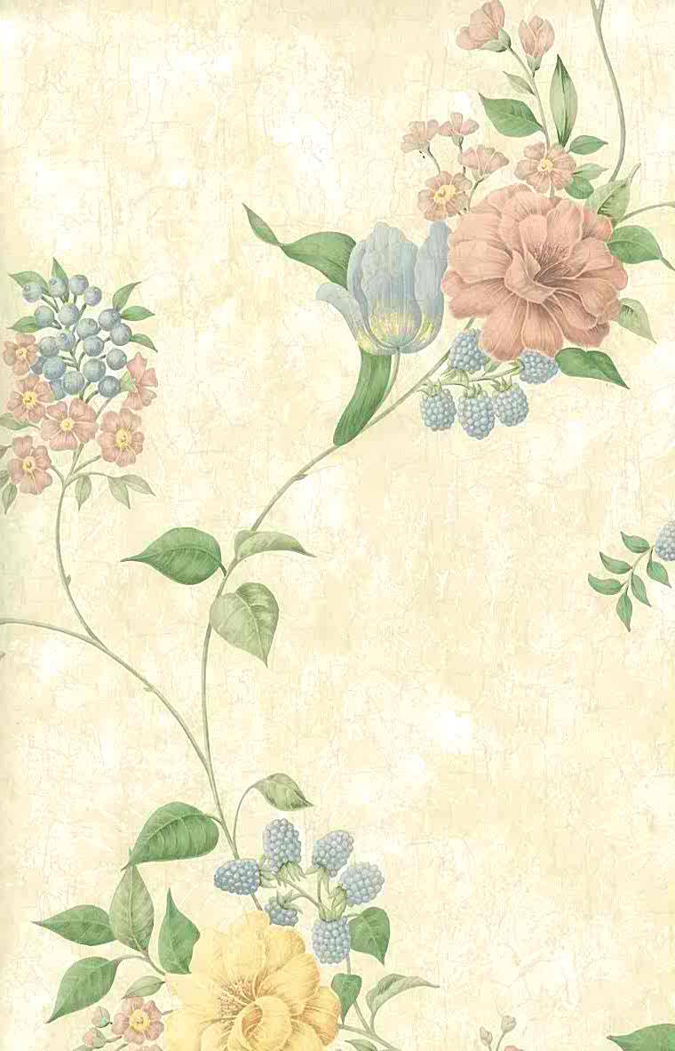 Pastellvintage Ritning Av Blomma Wallpaper