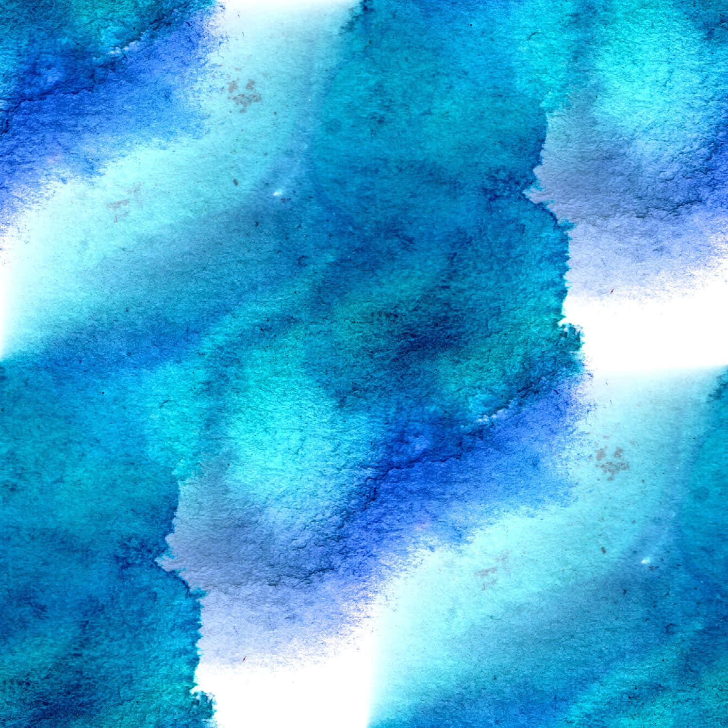 Blue Watercolor Splashes On A White Background