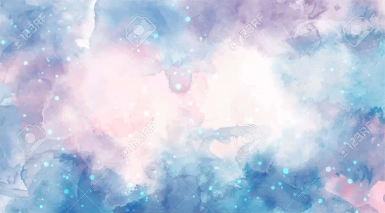 Pastel Watercolor Pink And Blue Clouds Background Wallpaper