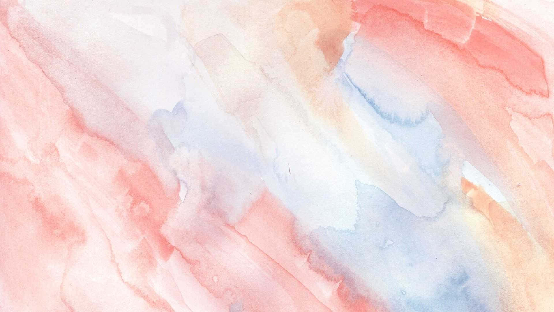A Watercolor Painting Of A Pink, Blue And White Background Wallpaper
