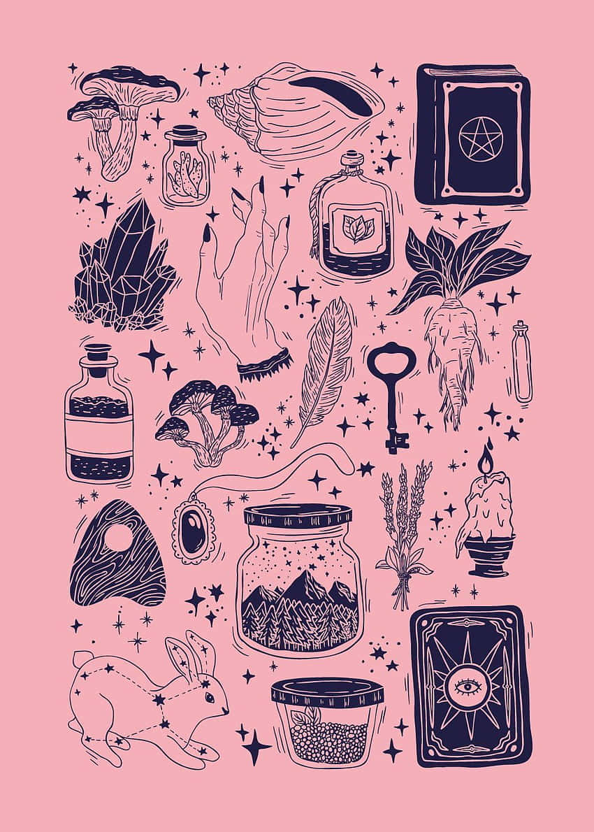 Welcome to the magical world of the Pastel Witch Wallpaper