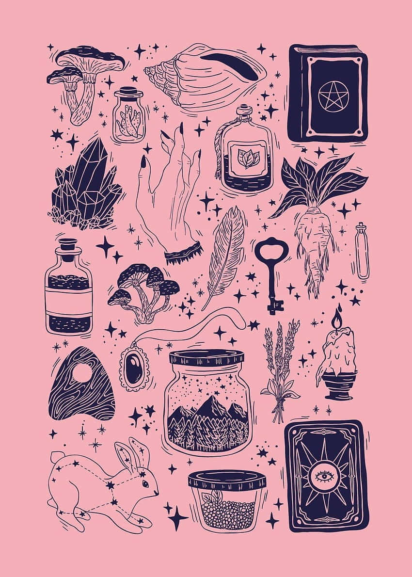Pastel Witch Aesthetic Elements Wallpaper