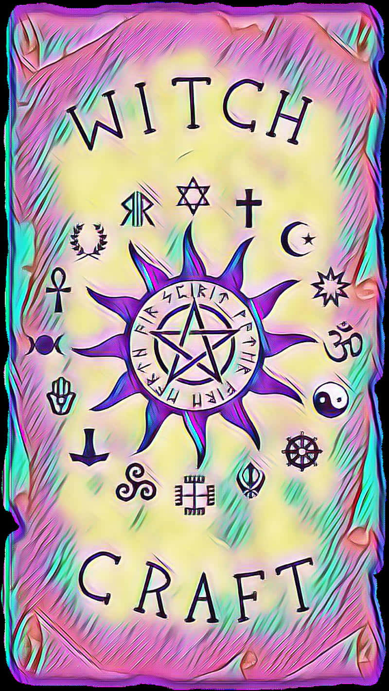 En magisk pastelfarvet heks i midten af et åndeligt rige Wallpaper