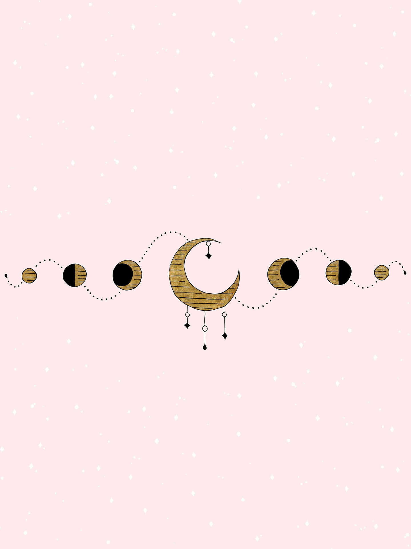 Pastel Witch Moon Phases Wallpaper