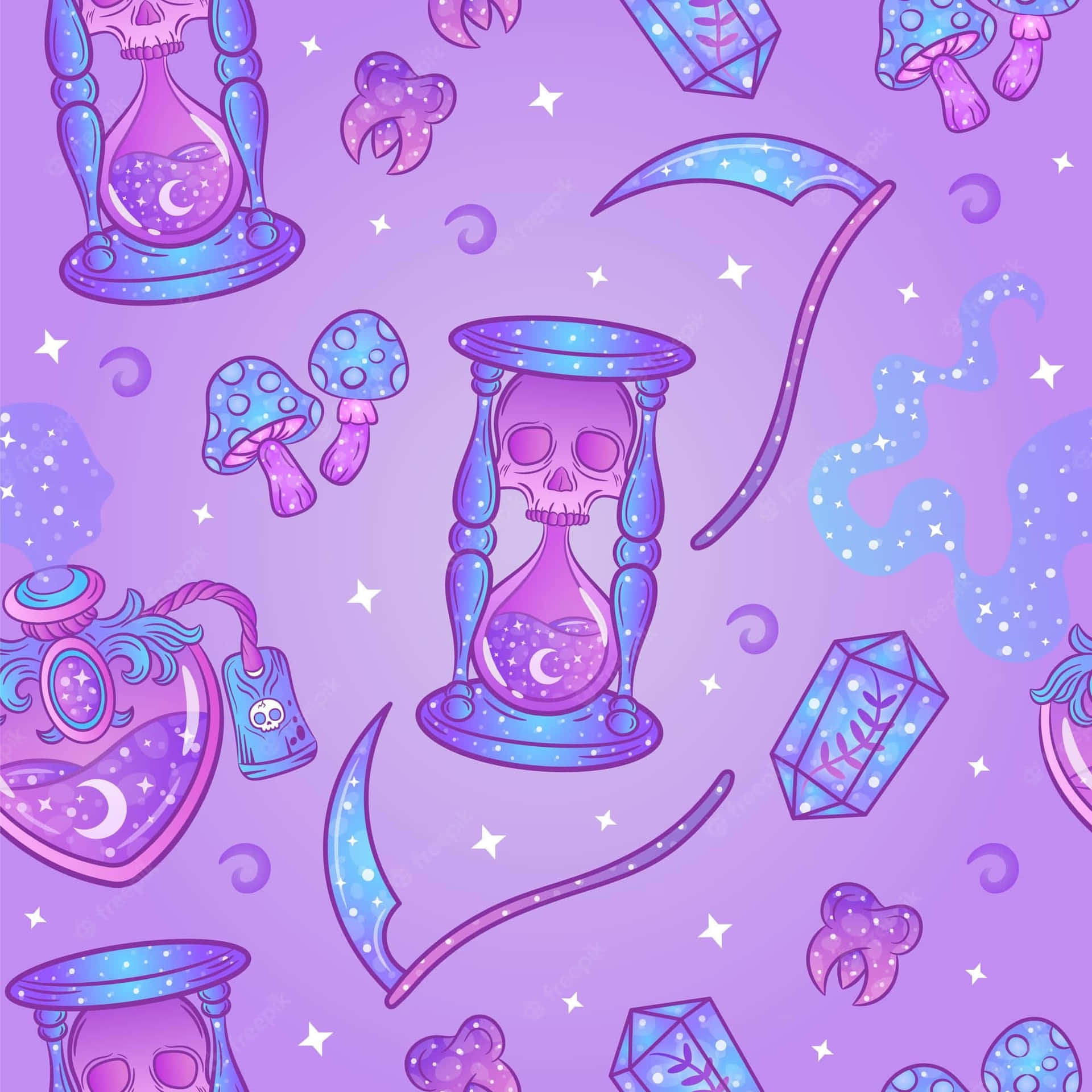 Pastel_ Witch_ Pattern_ Background Wallpaper