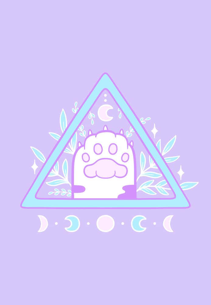 "A magical pastel hued witch casts a spell under the night sky" Wallpaper