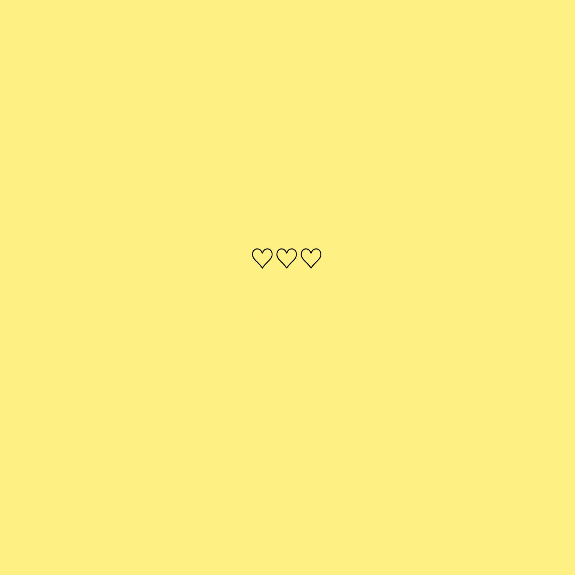 Pastel Yellow Aesthetic With Hearts Wallpaper