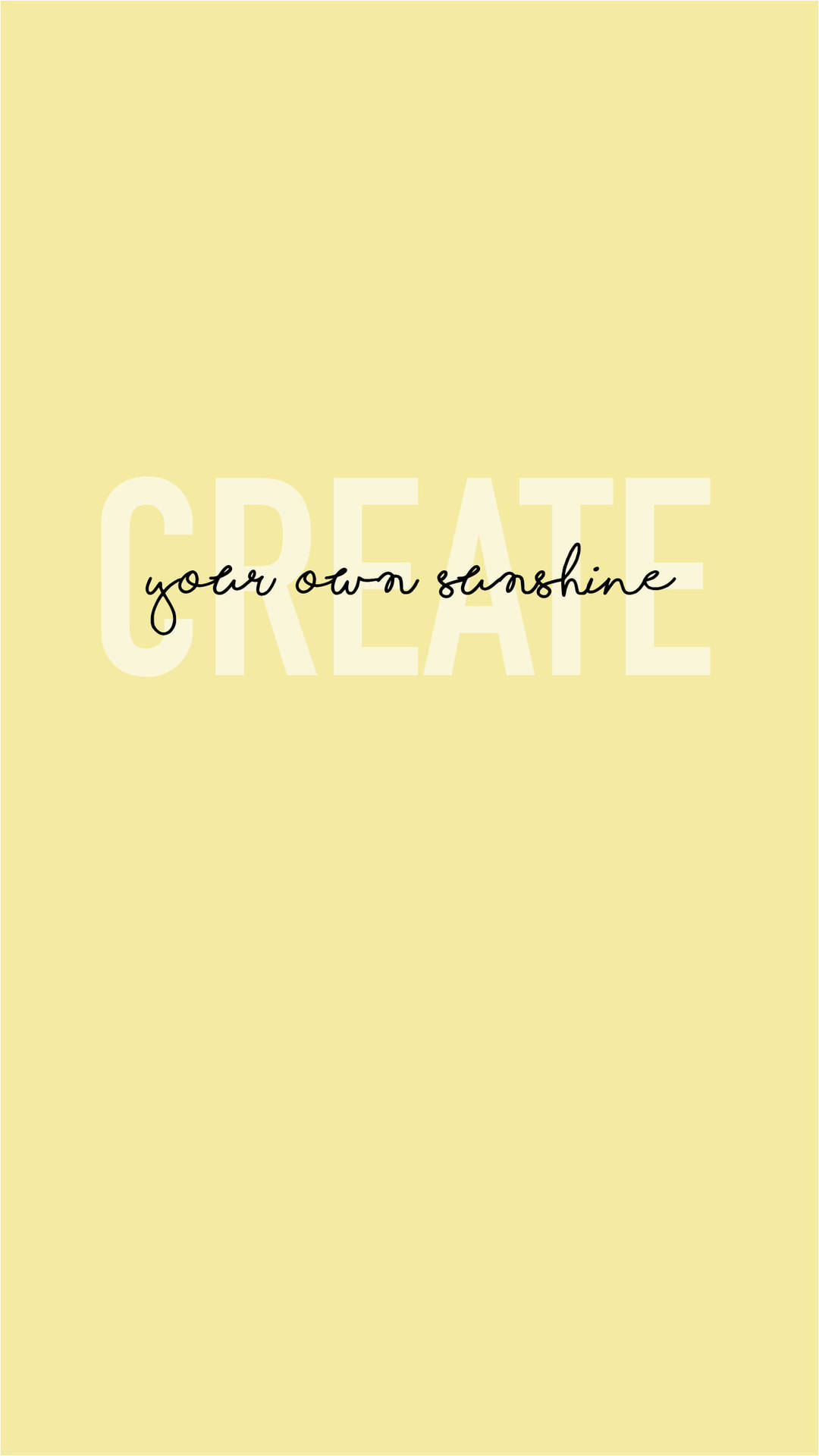 Pastel Yellow Aesthetic With Simple Text Wallpaper
