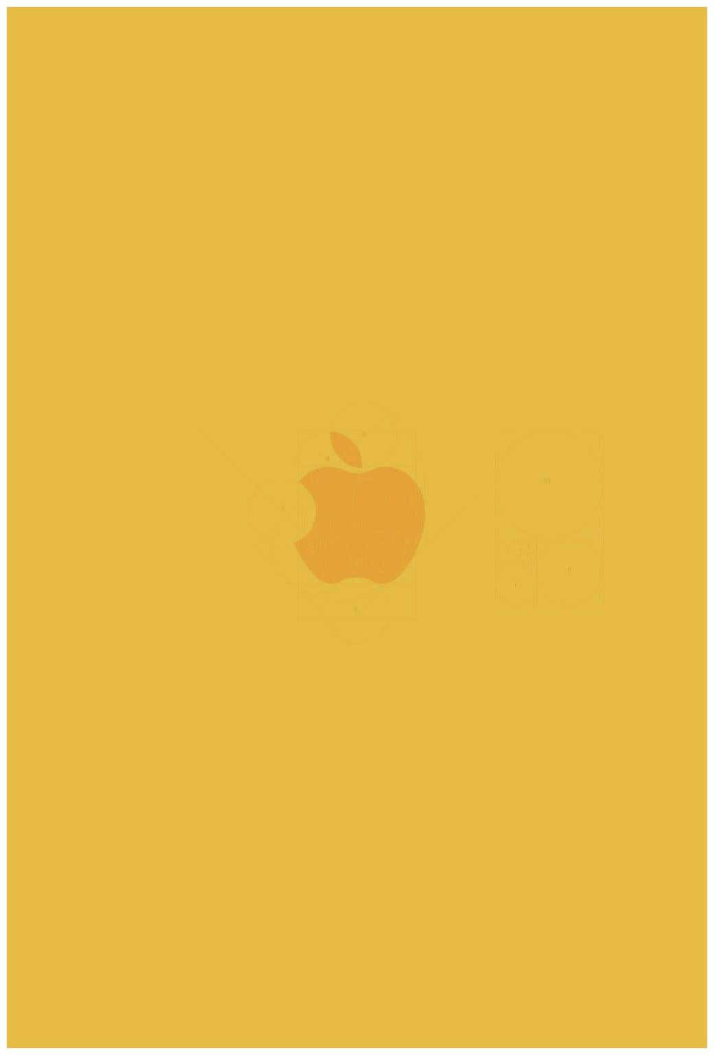 Pastel Yellow Apple Logo Wallpaper